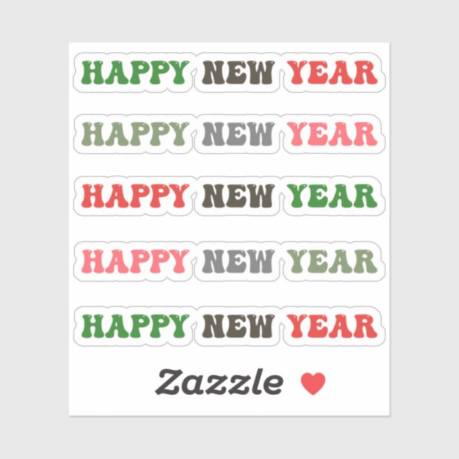 gott nytt år klistermärken (Ark)