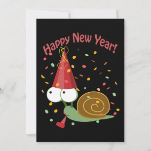 Gott Nytt År! Konfettisnigel Partyinbjudan Inbjudningar