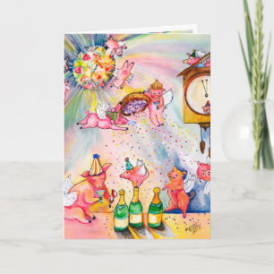 gott nytt år Kort Flies Gris