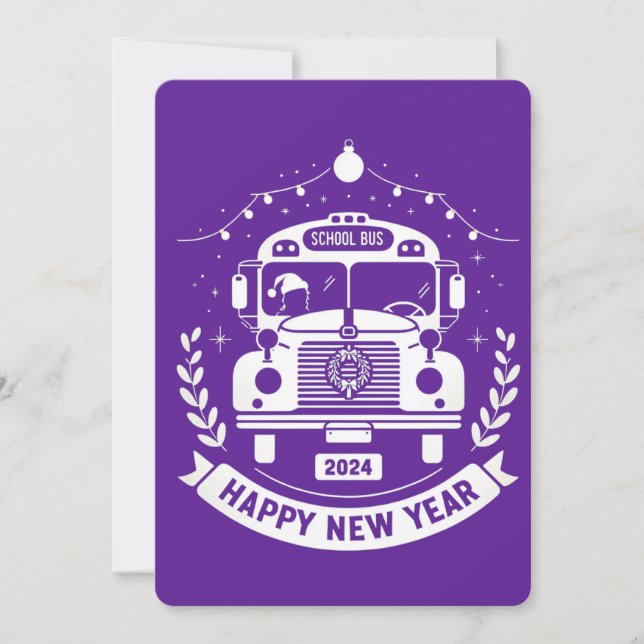 GOTT NYTT ÅR-KORT FÖR DRIVRUTINEN Buss (Framsida)