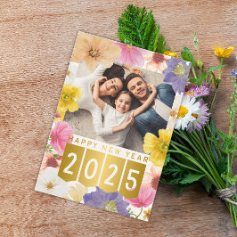 Gott nytt år-kort för färglös unik Blommigt Inbjudningar