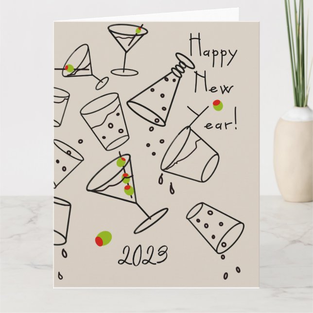 Gott nytt år! Kort för hälsning (Framsida)