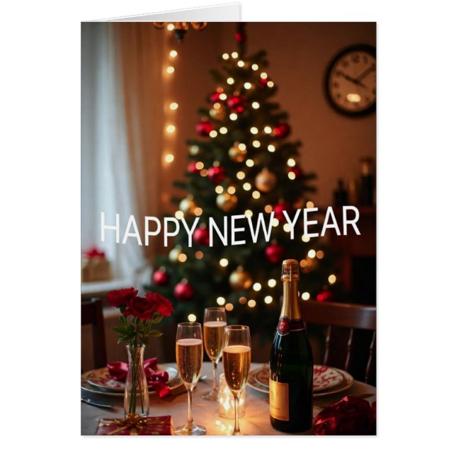 Gott nytt år-kort hälsningskort (Framsidan)