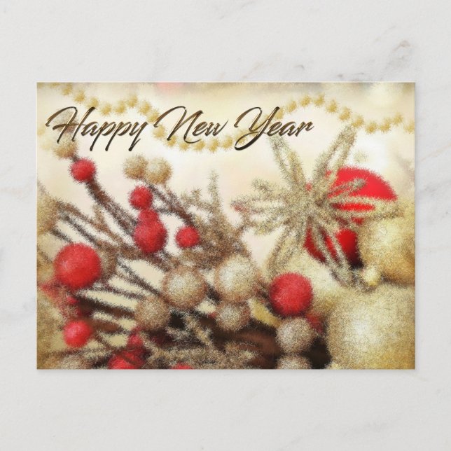 Gott nytt år-kort helg vykort (Framsida)