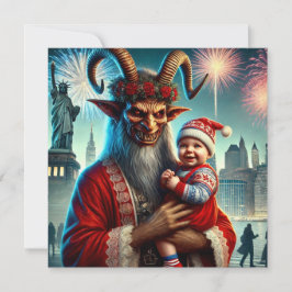 Gott nytt år Krampus Julkort