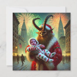 Gott nytt år Krampus Julkort