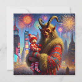 Gott nytt år Krampus Julkort