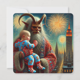 Gott nytt år Krampus Julkort