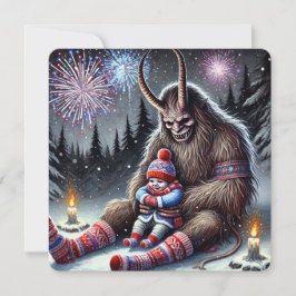 Gott nytt år Krampus Julkort
