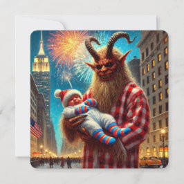 Gott nytt år Krampus Julkort