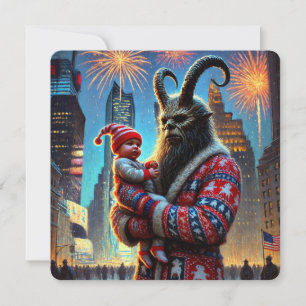 Gott nytt år Krampus Julkort