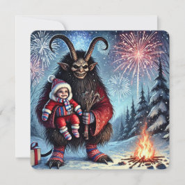 Gott nytt år Krampus Julkort