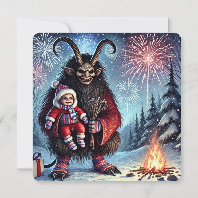 Gott nytt år Krampus Julkort (Framsida)