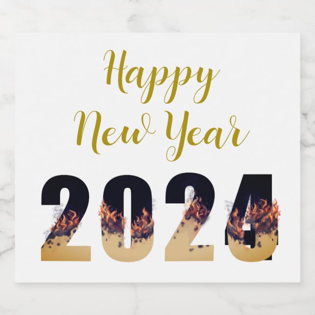 Gott nytt år Kväll 2024 Stigning från 2023 (Enkel etikett)