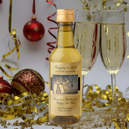 Gott nytt år Kväll Cheers Festive Black Guld Vinetikett