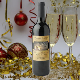 Gott nytt år Kväll Cheers Festive Black Guld Vinflaska Etikett