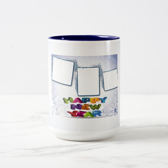 Gott nytt år Lägg till dina foton Mugg (Center)