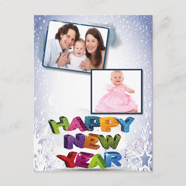 Gott nytt år Lägg till ditt fotovykort Helg Vykort (Framsida)