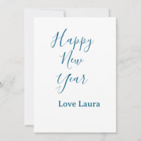 Gott nytt år Lägg till namn kärlek blå enkel minim