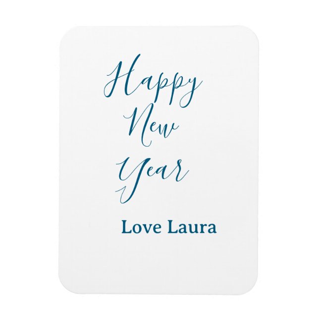 Gott nytt år lägg till namn kärlek blue minimum h magnet (Vertikal)