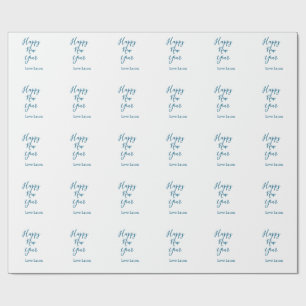 Gott nytt år lägg till namn kärlek blue minimum h presentpapper