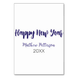 Gott nytt år lila Black add namn-år enkelt Bordsnummer