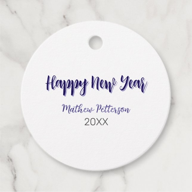 Gott nytt år lila Black add namn-år enkelt Gåvor Etiketter (Framsida)