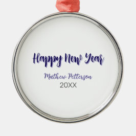 Gott nytt år lila Black add namn-år enkelt Julgransprydnad Metall