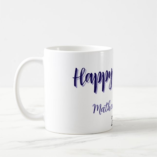 Gott nytt år lila Black add namn-år enkelt Kaffemugg (Vänster)