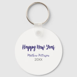 Gott nytt år lila Black add namn-år enkelt Nyckelring
