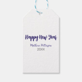 Gott nytt år lila Black add namn-år enkelt Presentetikett