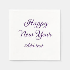 Gott nytt år lila kalligrafi enkel minimal  pappersservett