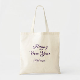 Gott nytt år lila kalligrafi enkel minimal  tygkasse