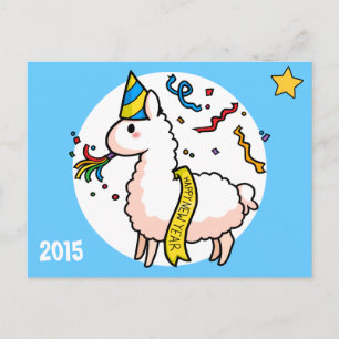 Gott nytt år Llama Helg Vykort