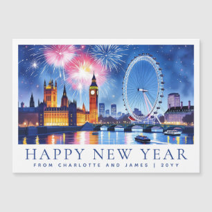 Gott Nytt År London Fyrverkerier Magnetkort
