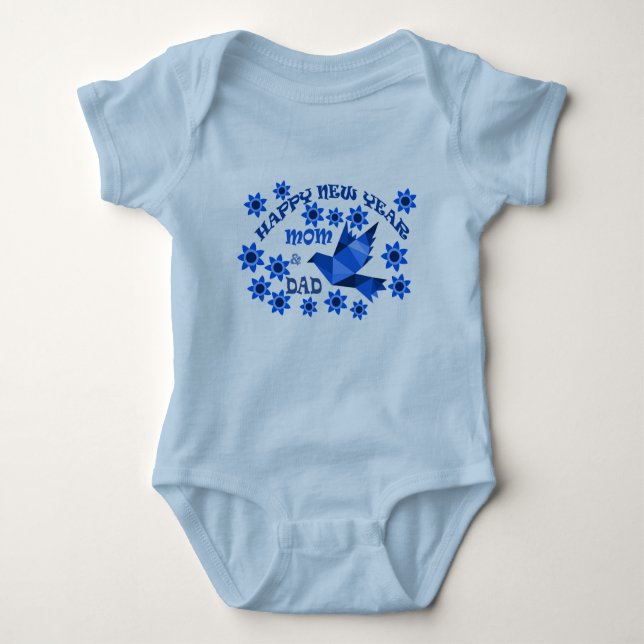 GOTT NYTT ÅR MAMMA & PAPPA 2023 , Baby Bodykostym T Shirt (Framsida)