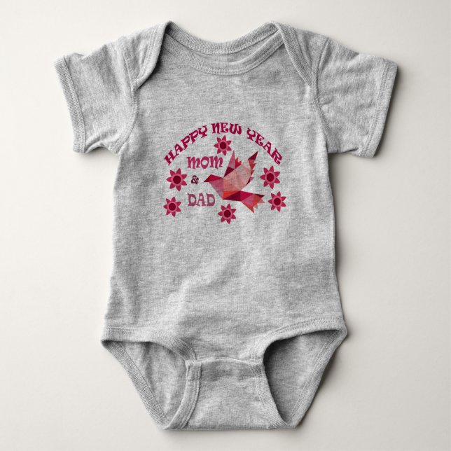 GOTT NYTT ÅR MAMMA & PAPPA, Baby Bodykostym T Shirt (Framsida)