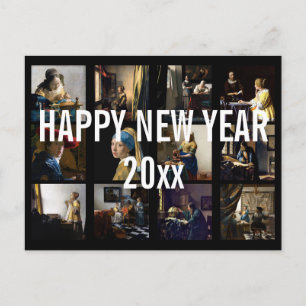 Gott nytt år med Johannes Vermeer Patchwork Vykort