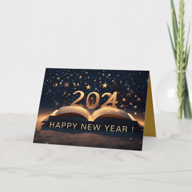 Gott nytt år med Opend Bok C Helgkort (Framsida)