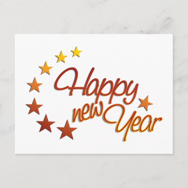 Gott nytt år med stjärnljus helg vykort (Framsida)