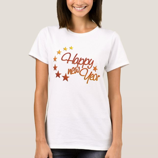 Gott nytt år med stjärnljus t-shirt (Framsida)