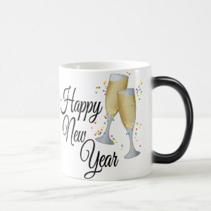 Gott nytt år mig champagneexponeringsglas magisk mugg