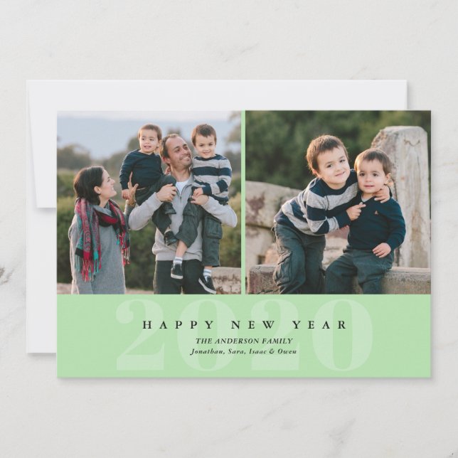 Gott nytt år | Minimikort för två nya fotoår Julkort (Framsida)