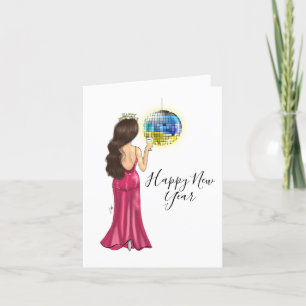Gott nytt år Modeillustration Helgkort