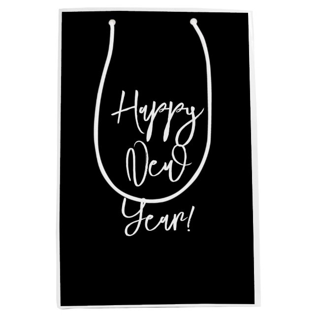 GOTT NYTT ÅR! Modern Chic Black White Cheers (Framsidan)