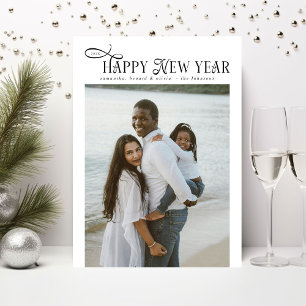 Gott Nytt År Modern Chic Familj 4 Bilder Kollage Julkort