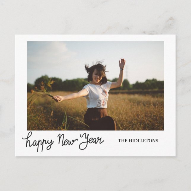 Gott nytt år Modern Helgdag Typography Photo Helg Vykort (Framsida)