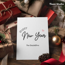 Gott nytt år Modern minimalistisk typografi vit