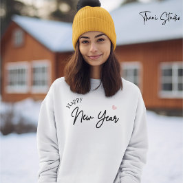 Gott nytt år Modern minimalistisk typografi vit T Shirt