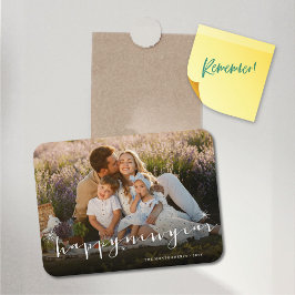 Gott nytt år Modern Script Guld Starburst Photo Magnet